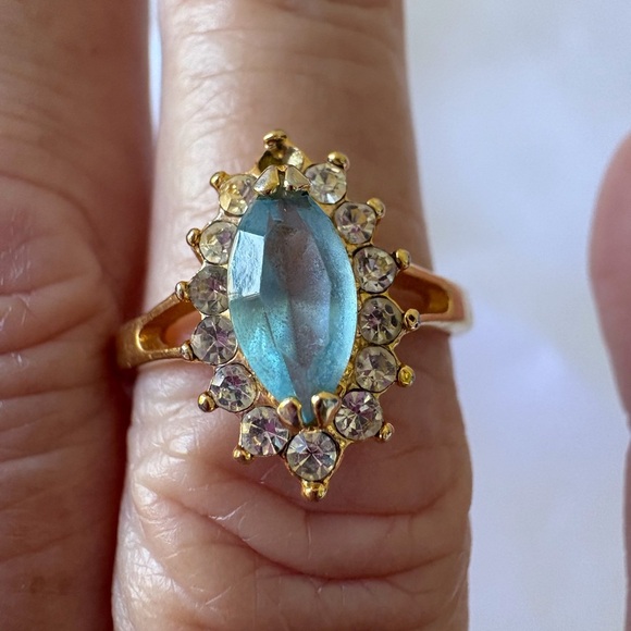 Rings Costume Jewelry Lot of 5 Peridot Emerald Aquamarine - Picture 7 of 8